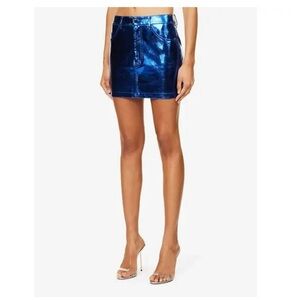 Amylynn Milena Lupe Y2K micro mini skirt metallic cobalt blue woman M